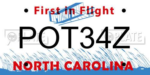 POT34Z North Carolina License Plate