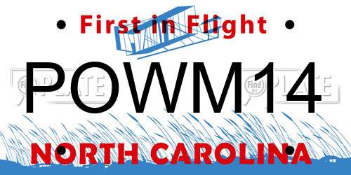 POWM14 North Carolina License Plate