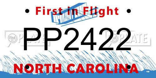 PP2422 North Carolina License Plate