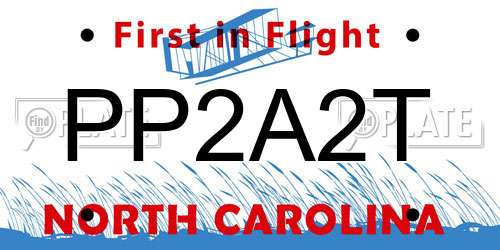 PP2A2T North Carolina License Plate