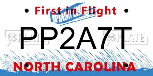 PP2A7T North Carolina License Plate