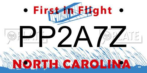 PP2A7Z North Carolina License Plate