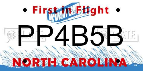 PP4B5B North Carolina License Plate