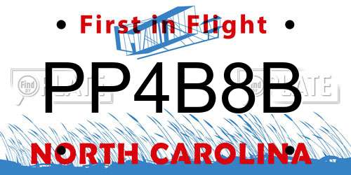 PP4B8B North Carolina License Plate