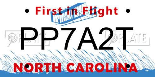 PP7A2T North Carolina License Plate