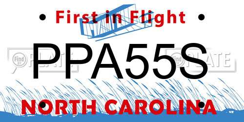 PPA55S North Carolina License Plate