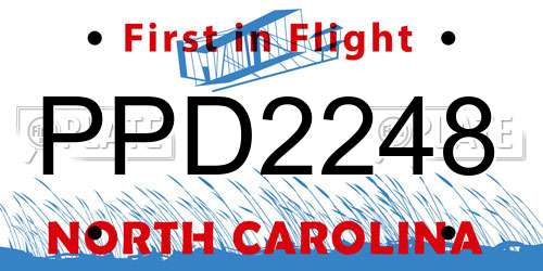 PPD2248 North Carolina License Plate