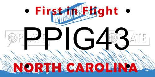 PPIG43 North Carolina License Plate