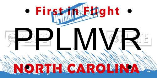 PPLMVR North Carolina License Plate