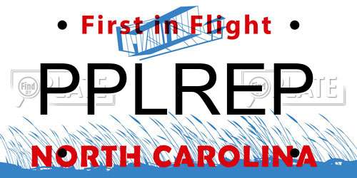 PPLREP North Carolina License Plate