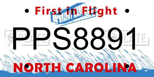 PPS8891 North Carolina License Plate