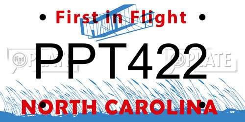 PPT422 North Carolina License Plate