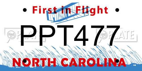 PPT477 North Carolina License Plate