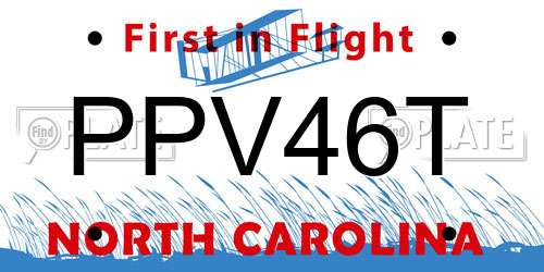 PPV46T North Carolina License Plate