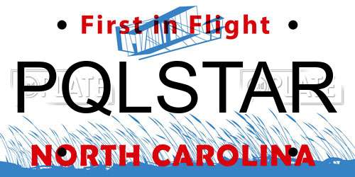 PQLSTAR North Carolina License Plate