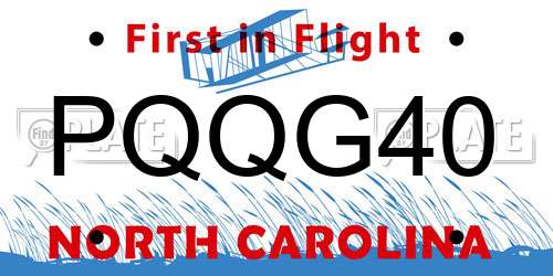 PQQG40 North Carolina License Plate