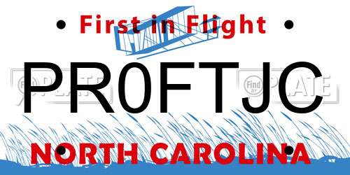 PR0FTJC North Carolina License Plate