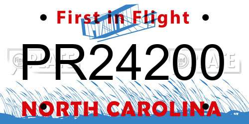 PR24200 North Carolina License Plate