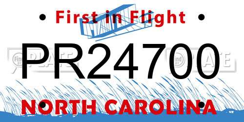 PR24700 North Carolina License Plate