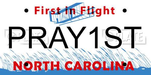 PRAY1ST North Carolina License Plate