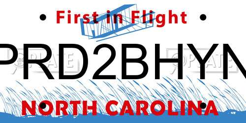 PRD2BHYN North Carolina License Plate