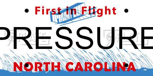 PRESSURE North Carolina License Plate