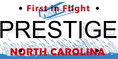PRESTIGE North Carolina License Plate