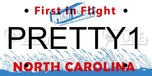 PRETTY1 North Carolina License Plate