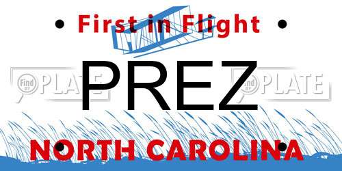 PREZ North Carolina License Plate