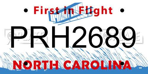 PRH2689 North Carolina License Plate