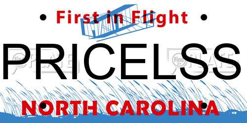 PRICELSS North Carolina License Plate