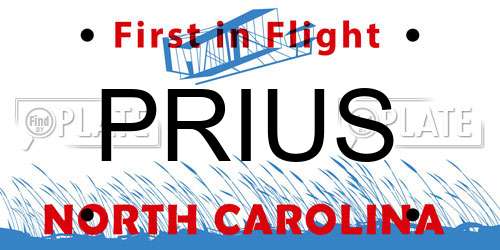 PRIUS North Carolina License Plate