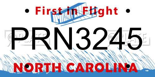 PRN3245 North Carolina License Plate