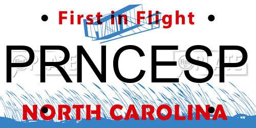 PRNCESP North Carolina License Plate