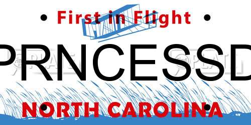 PRNCESSD North Carolina License Plate