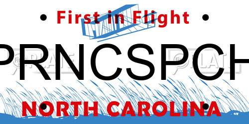 PRNCSPCH North Carolina License Plate