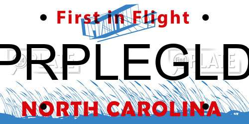 PRPLEGLD North Carolina License Plate