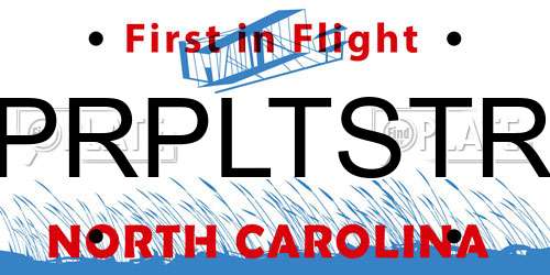 PRPLTSTR North Carolina License Plate