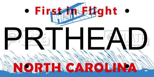 PRTHEAD North Carolina License Plate