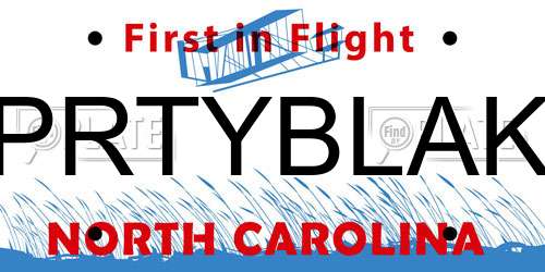 PRTYBLAK North Carolina License Plate