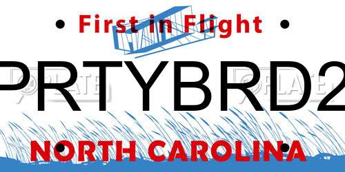 PRTYBRD2 North Carolina License Plate