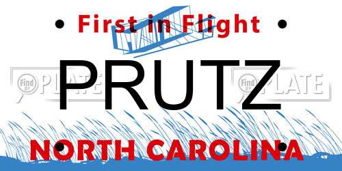 PRUTZ North Carolina License Plate