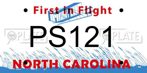 PS121 North Carolina License Plate