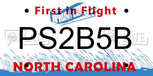 PS2B5B North Carolina License Plate