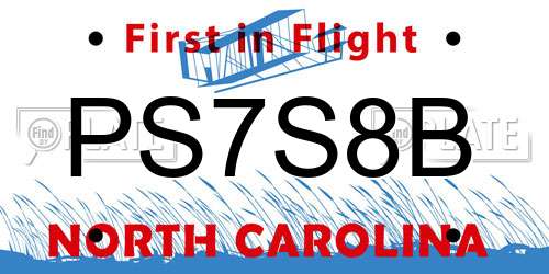PS7S8B North Carolina License Plate