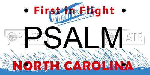 PSALM North Carolina License Plate