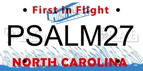 PSALM27 North Carolina License Plate
