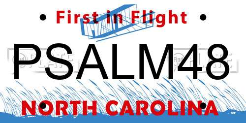 PSALM48 North Carolina License Plate