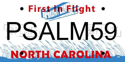 PSALM59 North Carolina License Plate