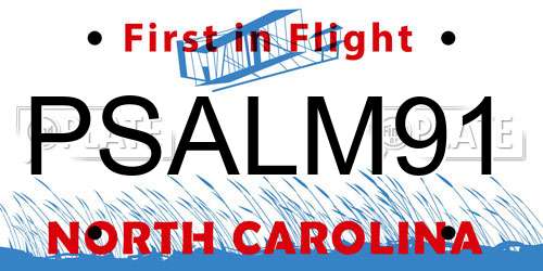 PSALM91 North Carolina License Plate